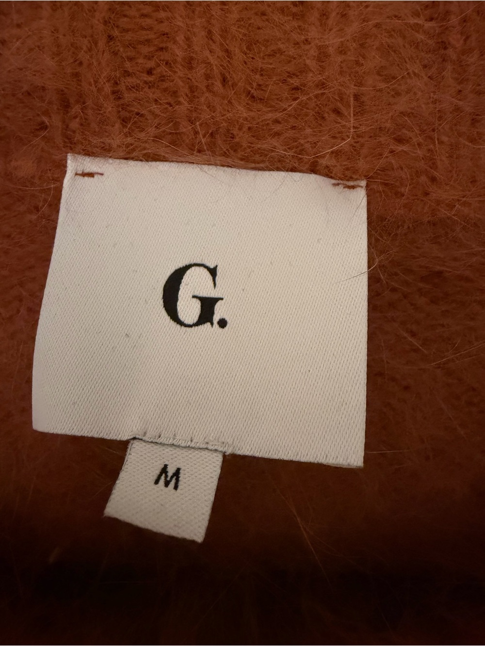G. By Goop Burnt Orange Angora Oversized Sweater Size Medium Cozy Quiet Luxury - Picture 4 of 11